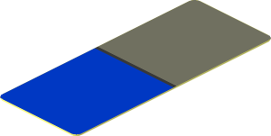 Sticker  1.8 x  0.7 with Dark Bluish Grey and Blue Rectangle