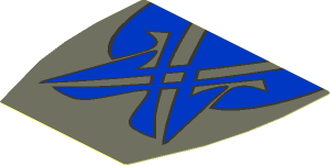Sticker  2.5 x  2.7 with Blue Markings on Dark Bluish Grey Background
