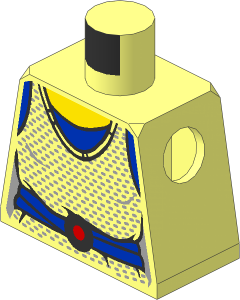 Minifig Torso with SW Female Shirt, Blue Belt and Red Buckle Pattern