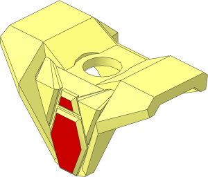 Minifig Armour Shoulder Pads Square with Red Hexagonal Pattern