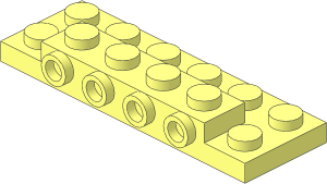 Plate  2 x  6 x  0.667 with Four Studs On Side and Four Raised Reinforced