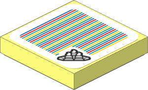 Tile 2 x 2 with Bar Code and Campfire Pattern