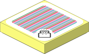 Tile 2 x 2 with Bar Code and Red Koopa Troopa Pattern