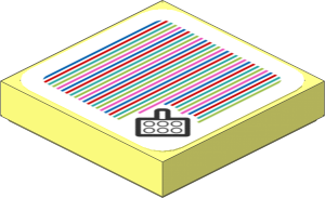 Tile 2 x 2 with Bar Code and Picnic Basket Pattern