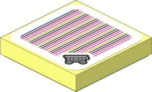 Tile 2 x 2 with Bar Code and Mine Kart Pattern