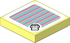 Tile 2 x 2 with Bar Code and Diddy Kong Pattern