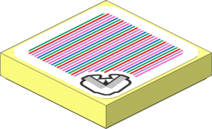Tile 2 x 2 with Bar Code and Bone Piranha Plant Pattern