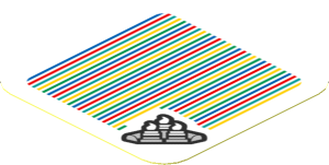 Sticker 1.8 x 1.8 with Bar Code and Campfire