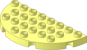 Duplo Plate  4 x  8 Round Semicircle