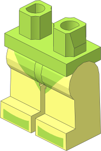 Minifig Hips and Legs with Lime Leotard and Toes Pattern