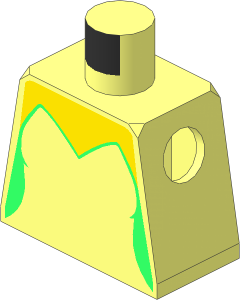 Minifig Torso with Strapless Top with Light Nougat Neck Pattern