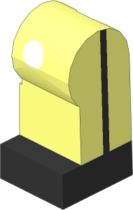 Minifig Leg Left with White Button, Black Shoe and Black Line on Side Pattern