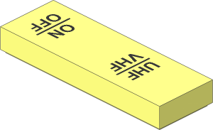 Tile  1 x  3 with "UHF/VHF" and "ON/OFF" Pattern