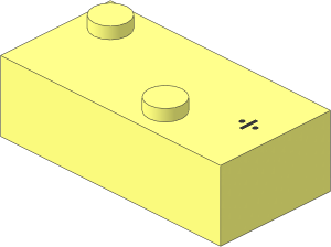 Brick Braille 2 x 4 with 2 Studs (DOTS-34) with "÷" Pattern