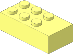 Brick Braille 2 x 4 with 6 Studs (DOTS-123456)