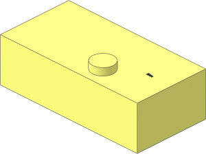 Brick Braille 2 x 4 with 1 Stud (DOTS-3) with "'" Pattern