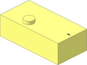 Brick Braille 2 x 4 with 1 Stud (DOTS-2) with "," Pattern