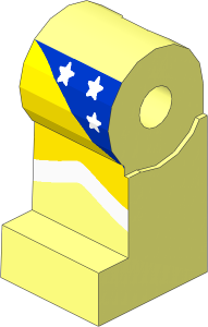 Minifig Leg Right with White Stars on Blue Leotard and Light Nougat Leg Pattern