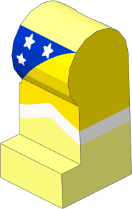 Minifig Leg Left with White Stars on Blue Leotard and Light Nougat Leg Pattern