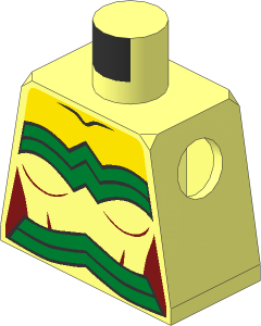 Minifig Torso with Female Gold Trim and Gold Belt Pattern