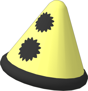 Minifig Hat Cone with Black Rim and Two Pom-Pom Pattern