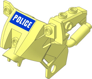Bike  2 Wheel Motorcycle Body  4 x  8 x  4 with Fairing with White "POLICE" on Blue Background Sticker