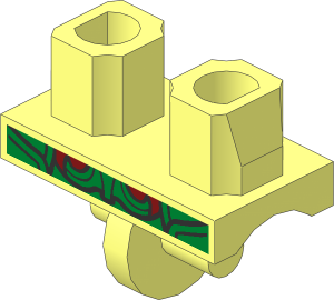 Minifig Hips with Gold Belt Pattern