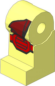 Minifig Leg Right with Dark Red Sash and Medium Nougat Knee Pad Pattern
