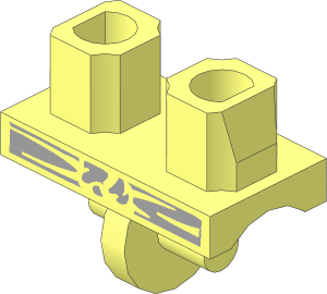 Minifig Hips with Light Bluish Grey Sash Pattern