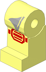 Minifig Leg Right with Light Bluish Grey Sash and Medium Nougat Knee Pad Pattern