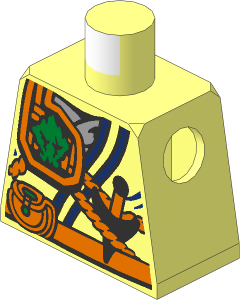 Minifig Torso with Belt, Pouch, Knife, Scabbard and Earth Power Emblem Pattern