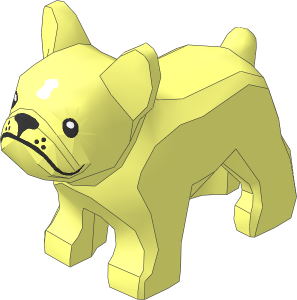 Animal Dog French Bulldog with White Spot on Forehead and Black Face Pattern