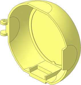 Container Semispherical Pod  6 x  2.4 x  6 with Clasp and Hinge