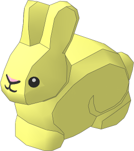 Animal Bunny with Black Eyes and Pink Nose Pattern