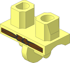 Minifig Hips with Medium Azure Sash Pattern