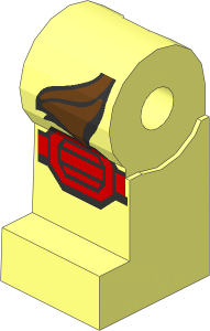 Minifig Leg Right with Medium Azure Sash and Medium Nougat Knee Pad Pattern