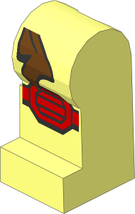 Minifig Leg Left with Medium Azure Sash and Medium Nougat Knee Pad Pattern
