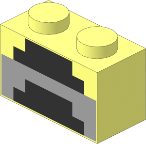 Brick  1 x  2 with Pixelated Unlit Forge Pattern