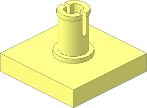 Tile  2 x  2 with Pin with Square Hole