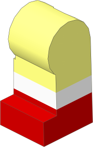Minifig Leg Left with White Lower Leg and Red Shoes Pattern