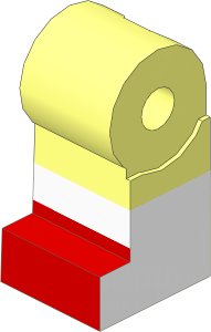 Minifig Leg Right with White Lower Leg and Red Shoes Pattern