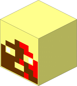 Minifig Head Cuboid with Minecraft Sentinel Soldier Pattern