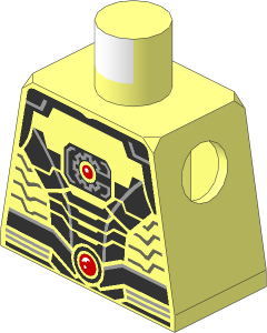 Minifig Torso with Armour Plating and Two Red Circles Pattern