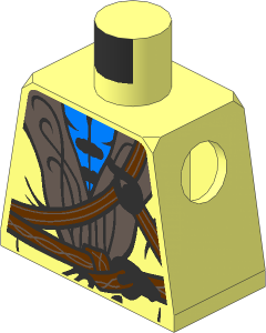 Minifig Torso with Cloak, Dark Brown Collar and Straps Pattern