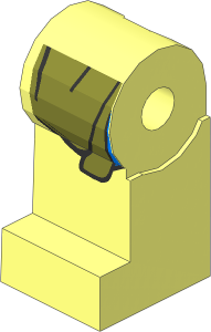 Minifig Leg Right with Olive Green and Medium Blue Coattails Pattern