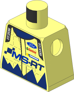 Minifig Torso with Race Suit with Ford and MS-RT Logos Pattern
