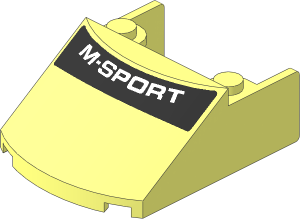 Windscreen  5 x  4 x  1.667 Curved with White "M-SPORT" on Black Background Sticker