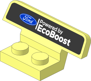 Plate  1 x  2 with Spoiler  1 x  4 with Ford Powered by Ecoboost Logo on Black Background Sticker