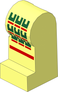 Minifig Leg Left with Dark Green Samurai Armour Pattern
