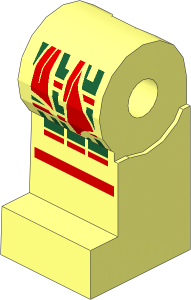 Minifig Leg Right with Red Sash and Dark Green Samurai Armour Pattern